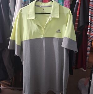 adidas Men’s Two-Tone Polo Shirt - Lime/Gray